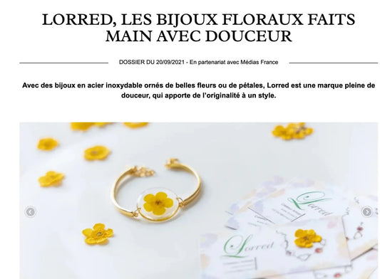 "Lorred, les bijoux floraux faits main avec douceur" - Lorred