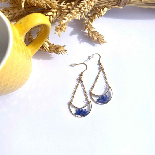 Boucles d'oreilles GYPSY bleuet