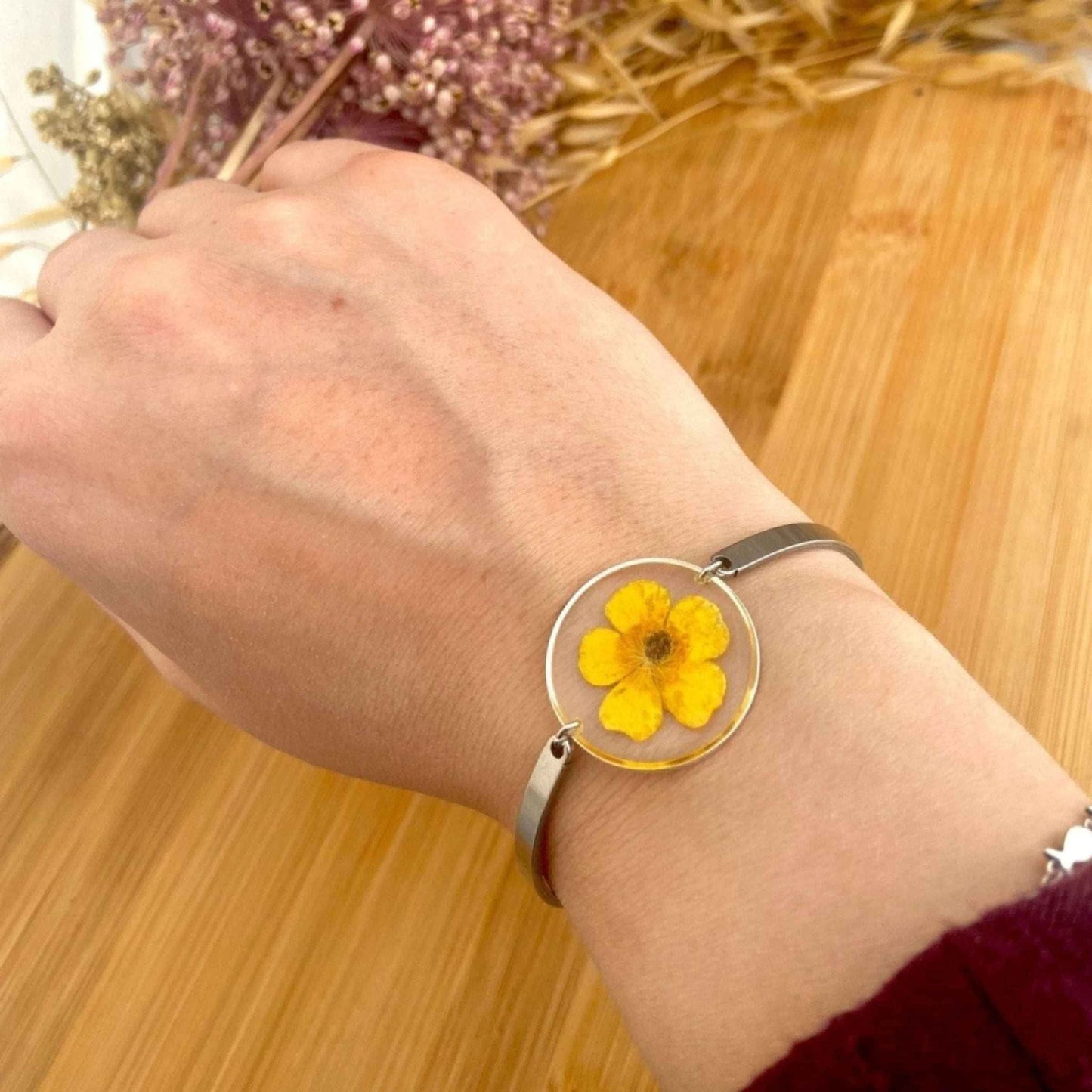 Bracelet Bouton d'Or Magnus - Jonc en Acier Inoxydable