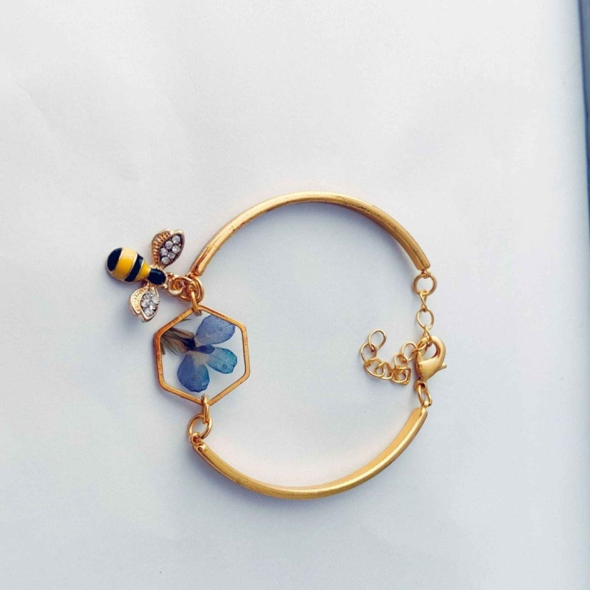 Bracelet Fleur Dorée - Lobélie et Abeille