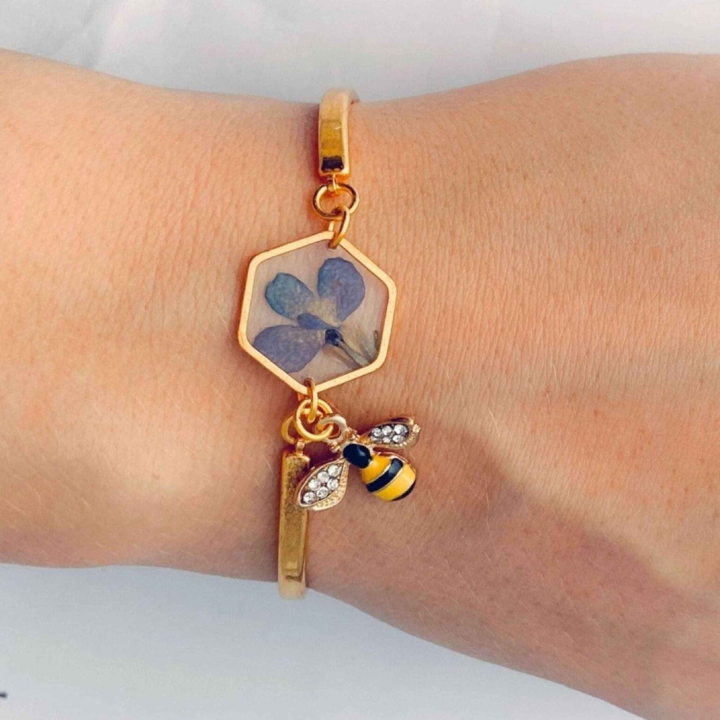 Bracelet Fleur Dorée - Lobélie et Abeille