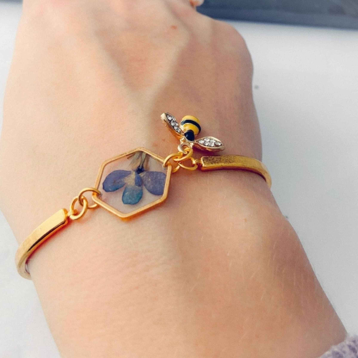 Bracelet Fleur Dorée - Lobélie et Abeille