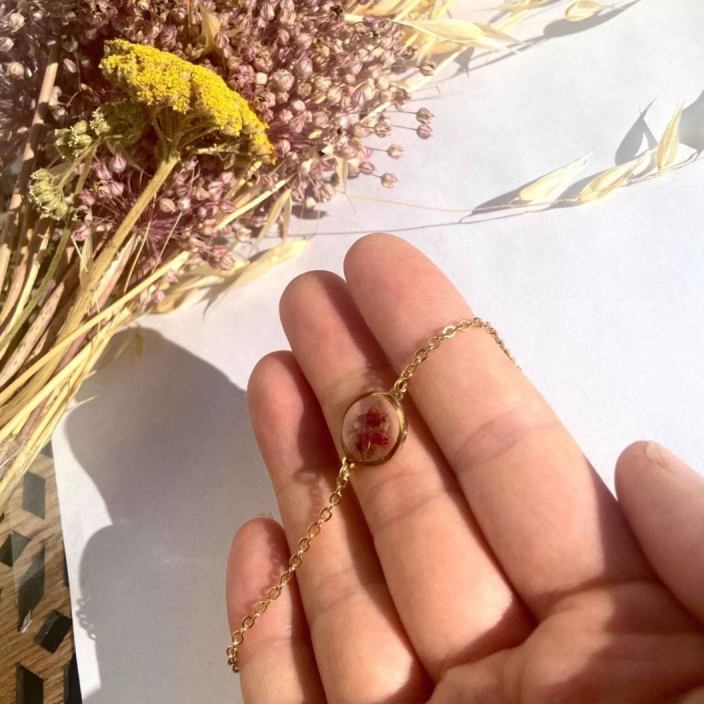 Bracelet Mama - Fleur de Bruyère Doré