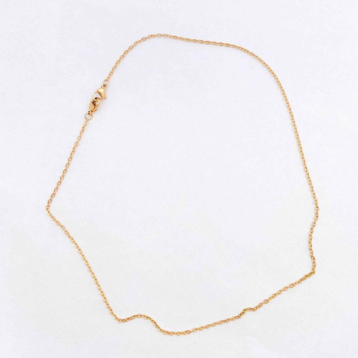 Collier chaine double fermoir en acier inox de couleur or de longueur personnalisable pour femme et