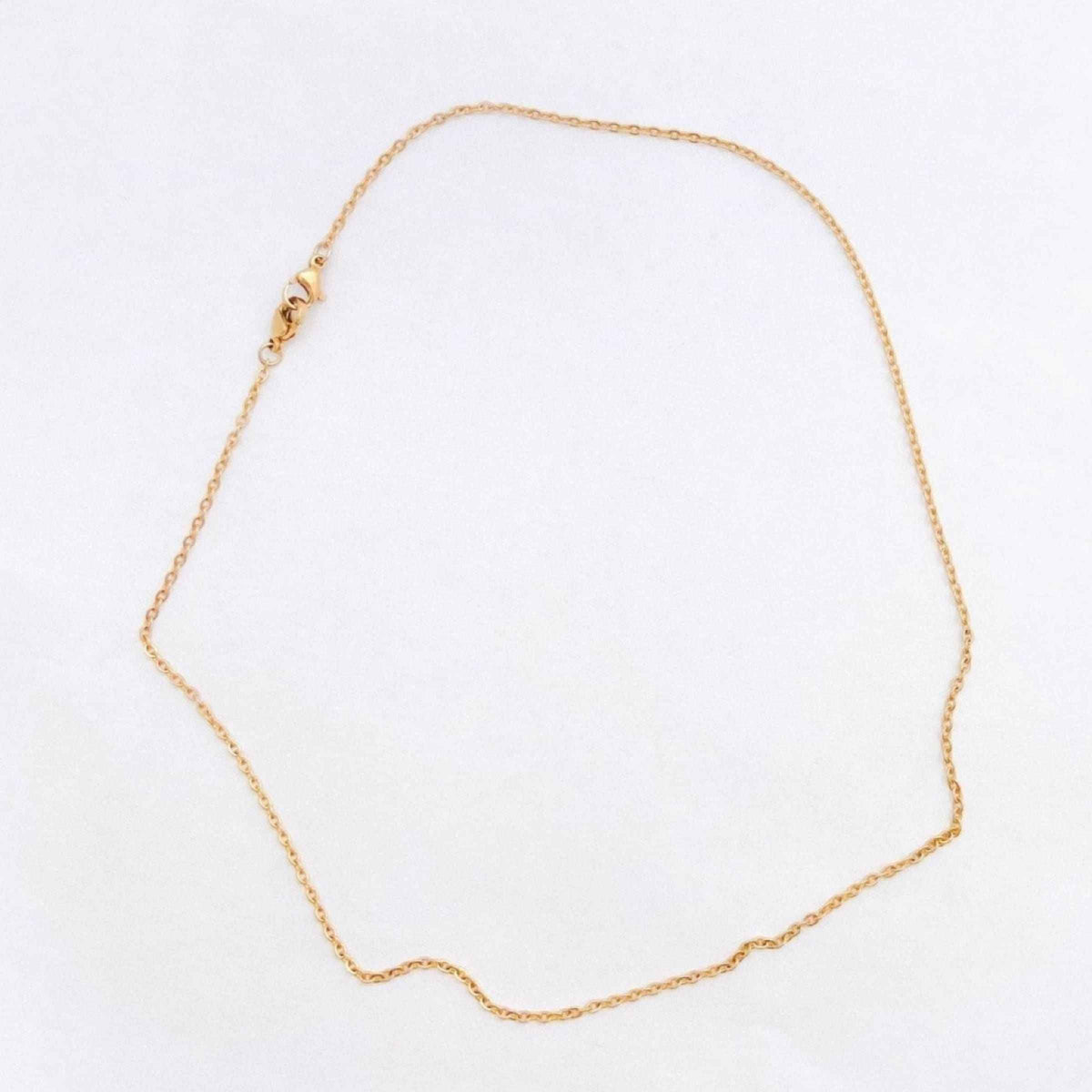 Collier chaine double fermoir en acier inox de couleur or de longueur personnalisable pour femme et