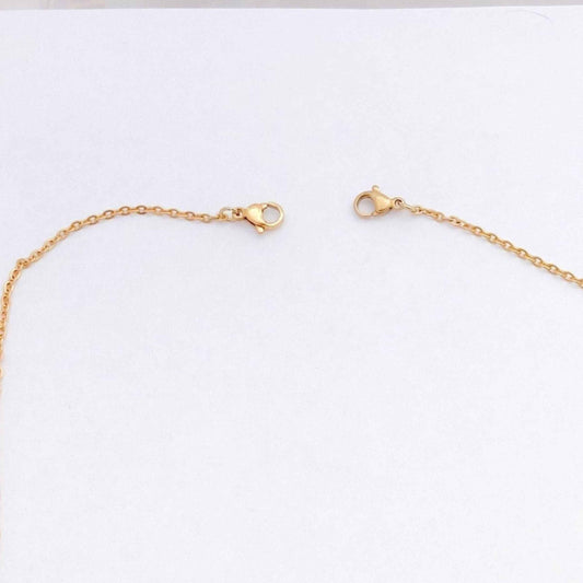 Collier chaine double fermoir en acier inox de couleur or de longueur personnalisable pour femme et