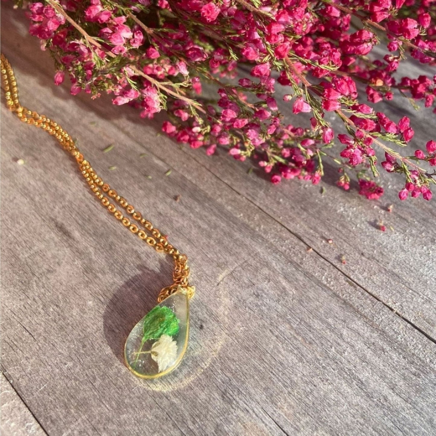 Collier goutte ALEGRO blanc et vert orColliersLorred