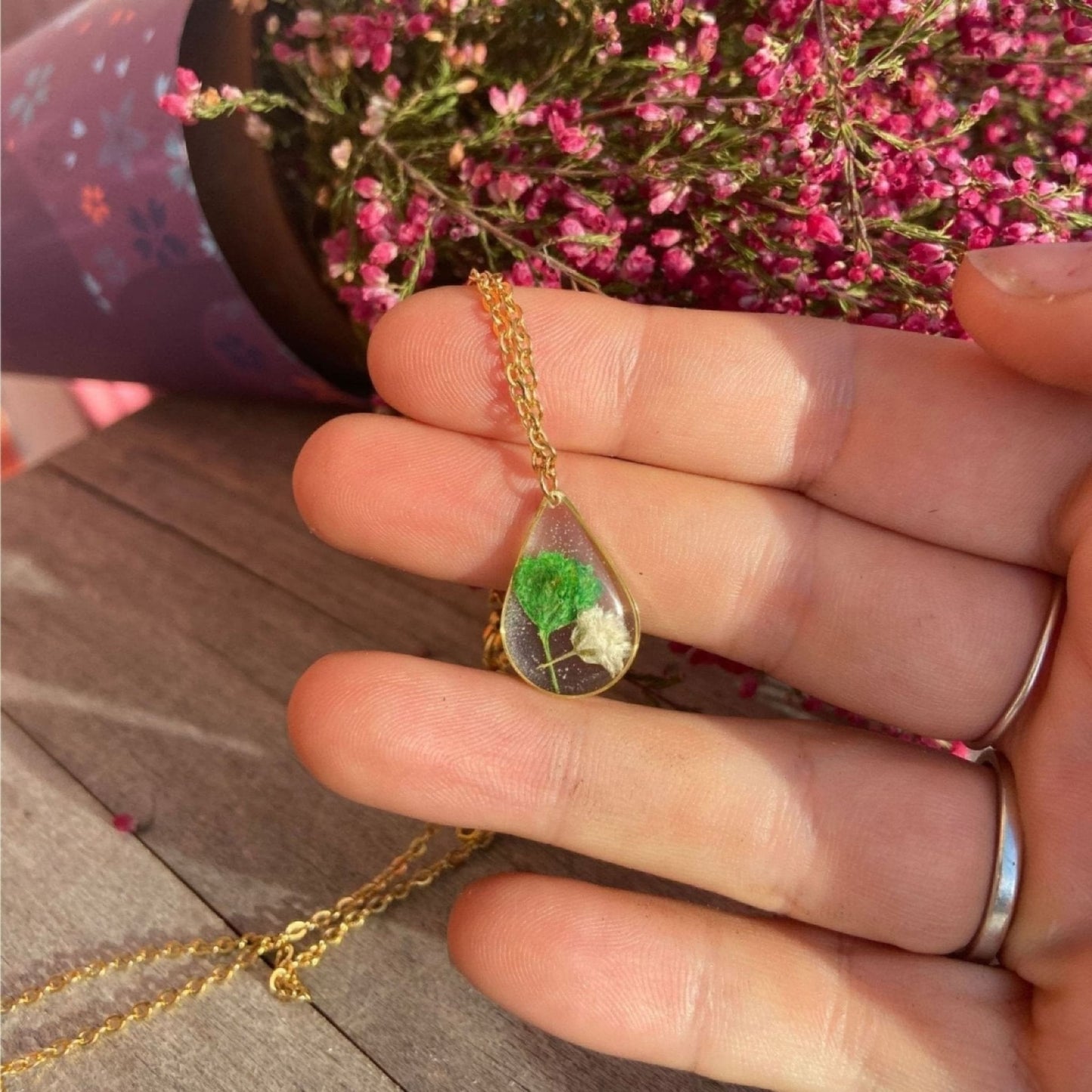Collier goutte ALEGRO blanc et vert orColliersLorred