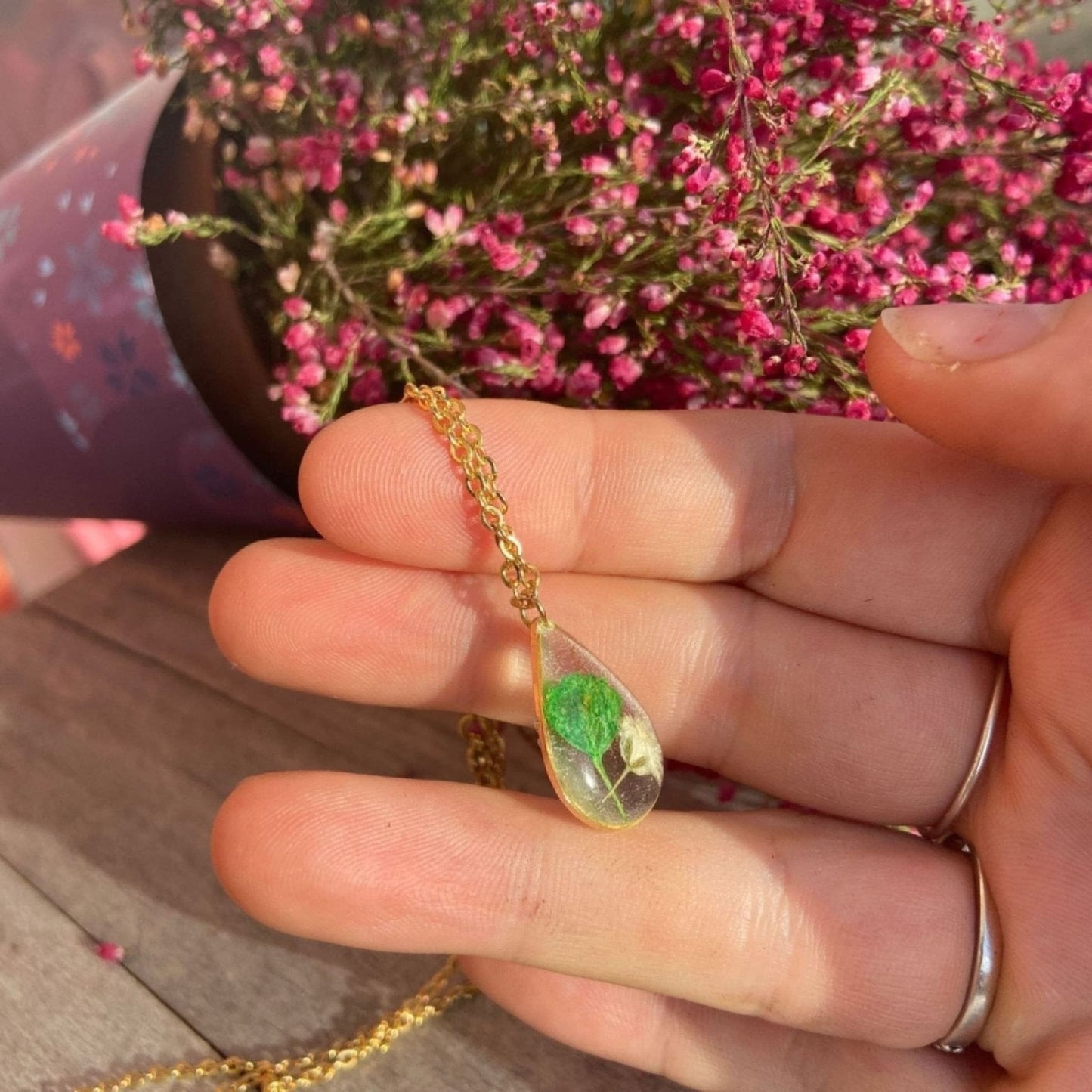 Collier goutte ALEGRO blanc et vert orColliersLorred