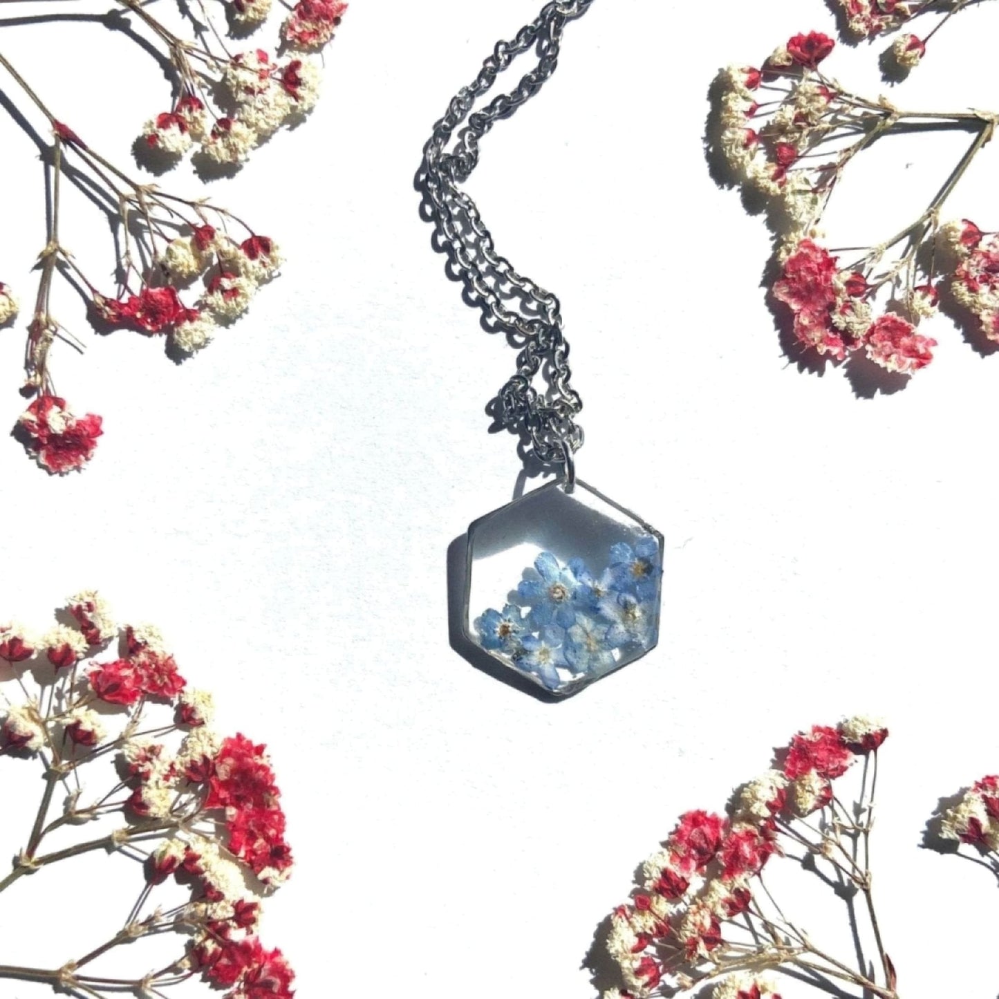 Collier HEXA au fleurs de myosotisColliersLorred