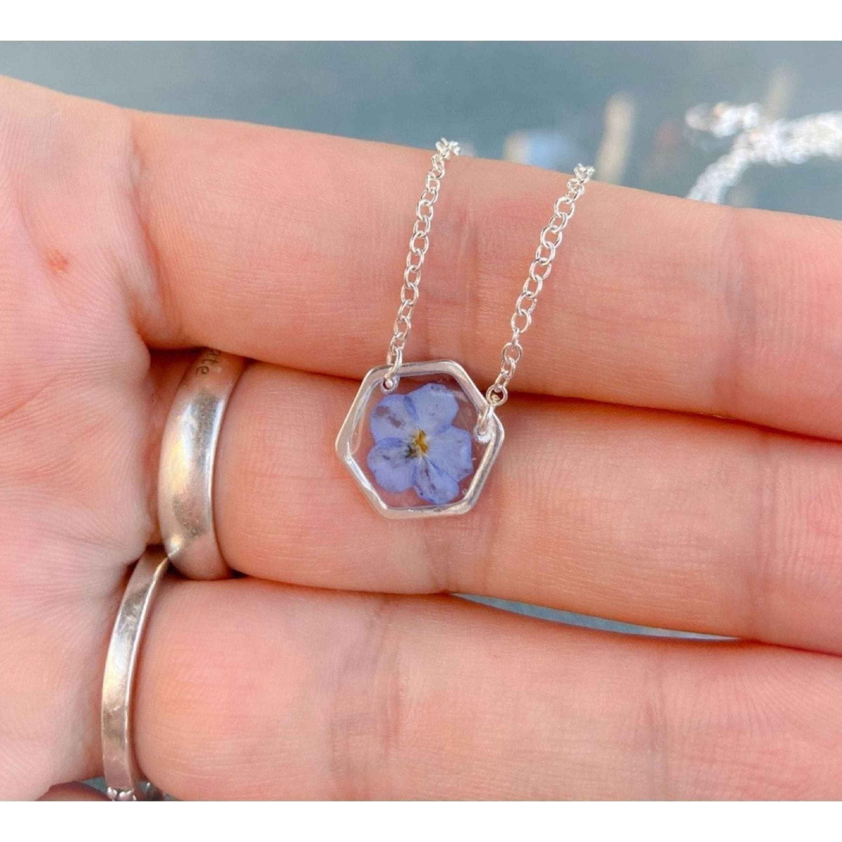 Collier Fleur de Myosotis