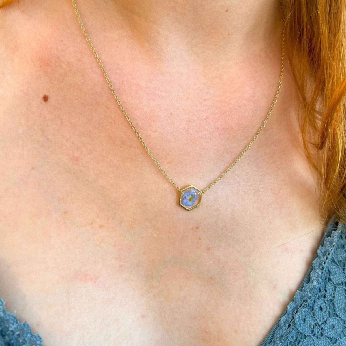 Collier Fleur de Myosotis