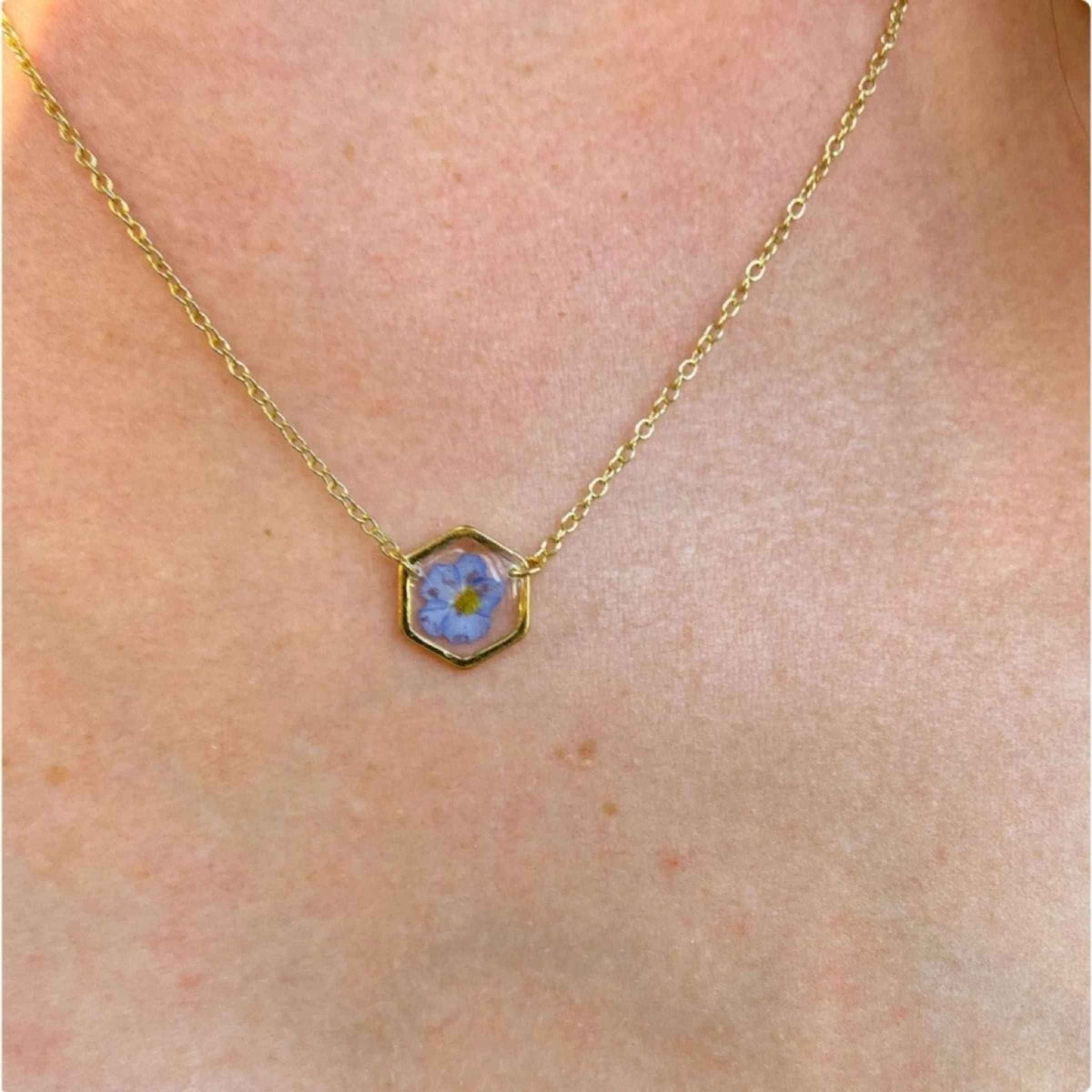 Collier Fleur de Myosotis