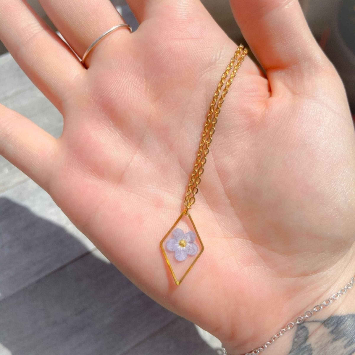 Collier Rombus Myosotis - Personnalisable