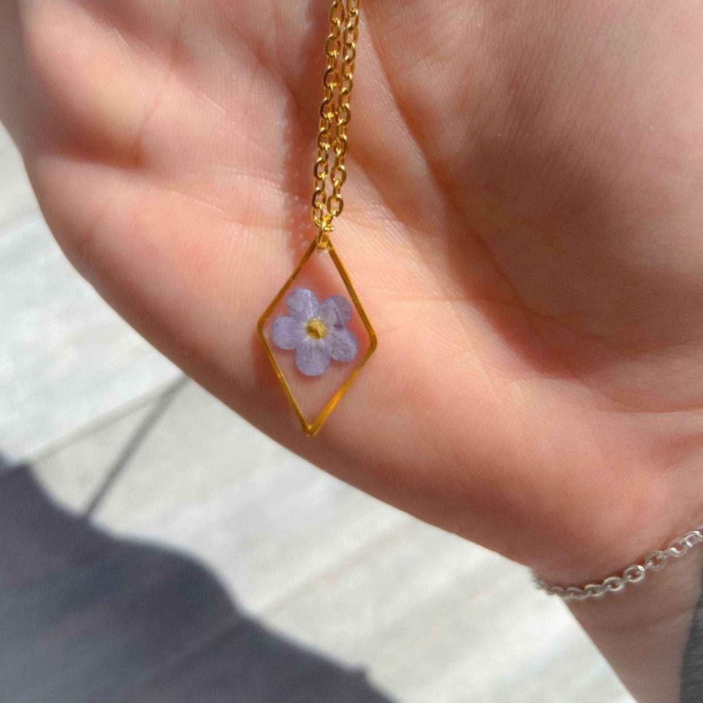 Collier Rombus Myosotis - Personnalisable