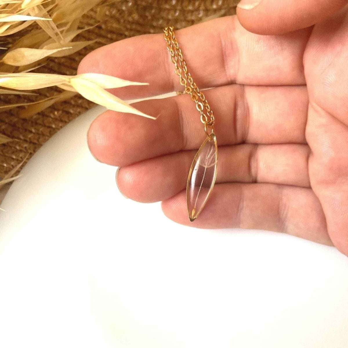 Collier SEED de pissenlit or