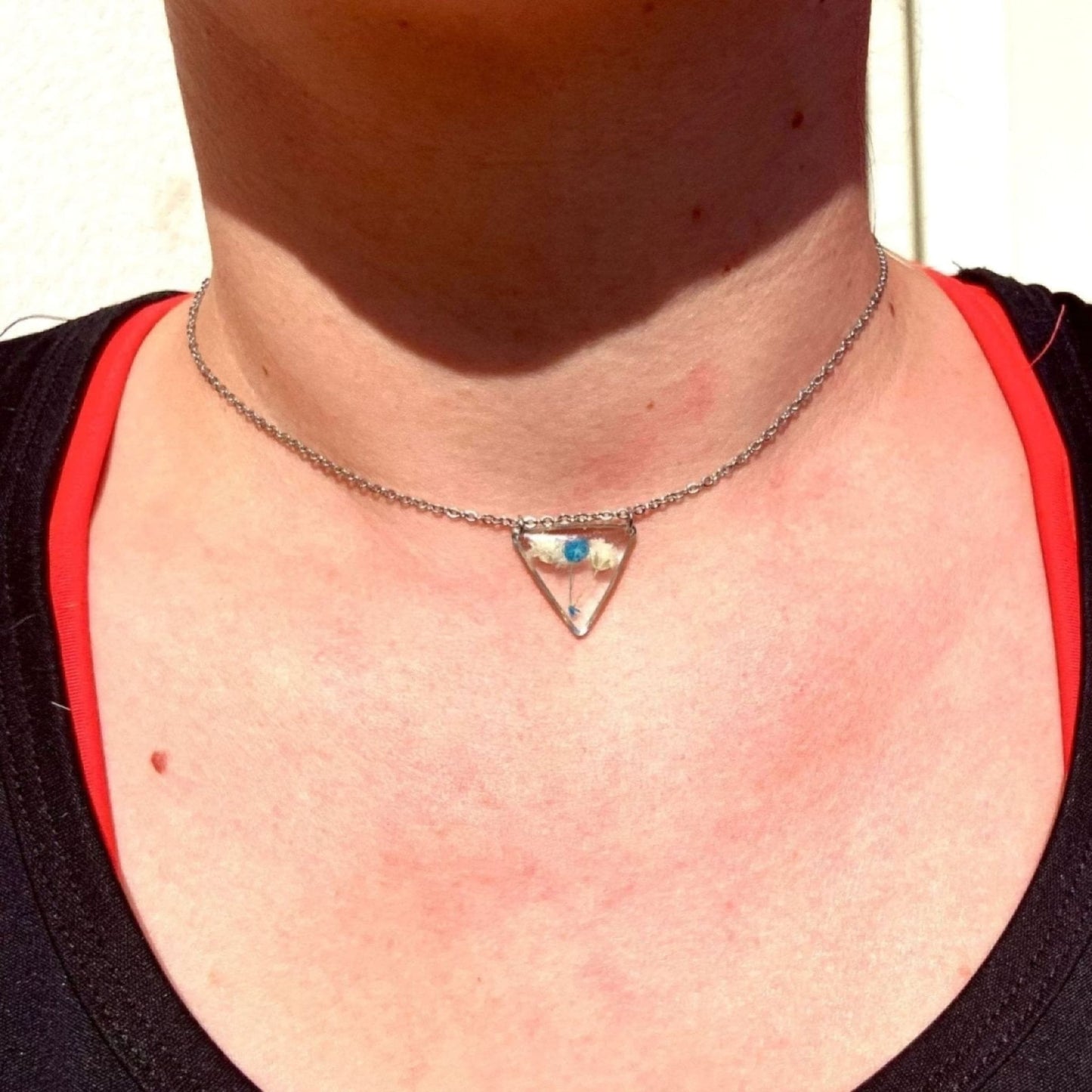 Collier TRIO de gypsophile bleu et blancColliersLorred