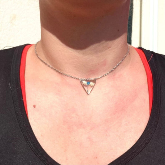 Collier TRIO de gypsophile bleu et blancColliersLorred