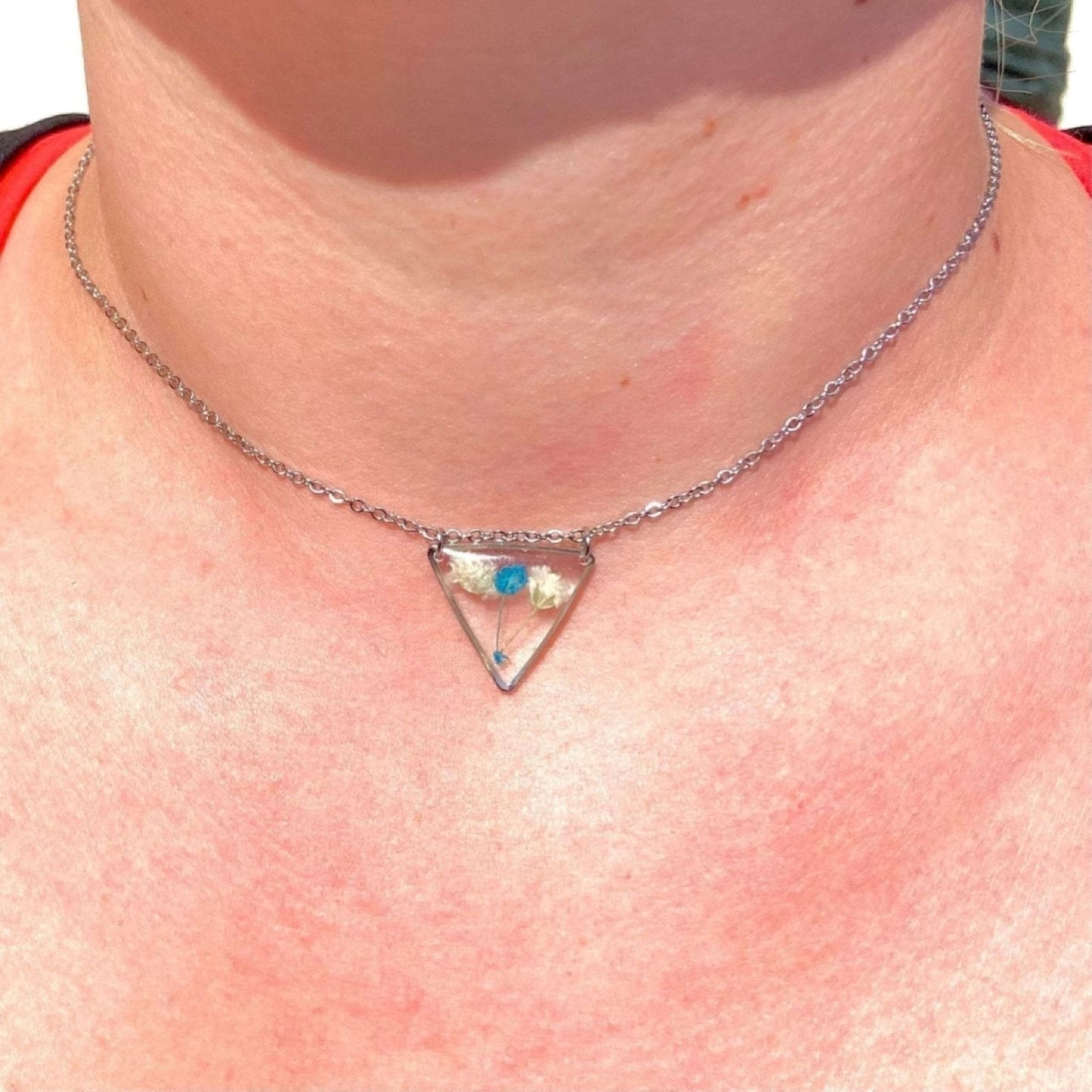 Collier TRIO de gypsophile bleu et blancColliersLorred