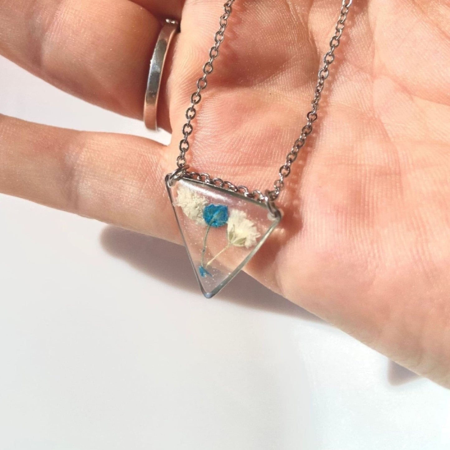 Collier TRIO de gypsophile bleu et blancColliersLorred