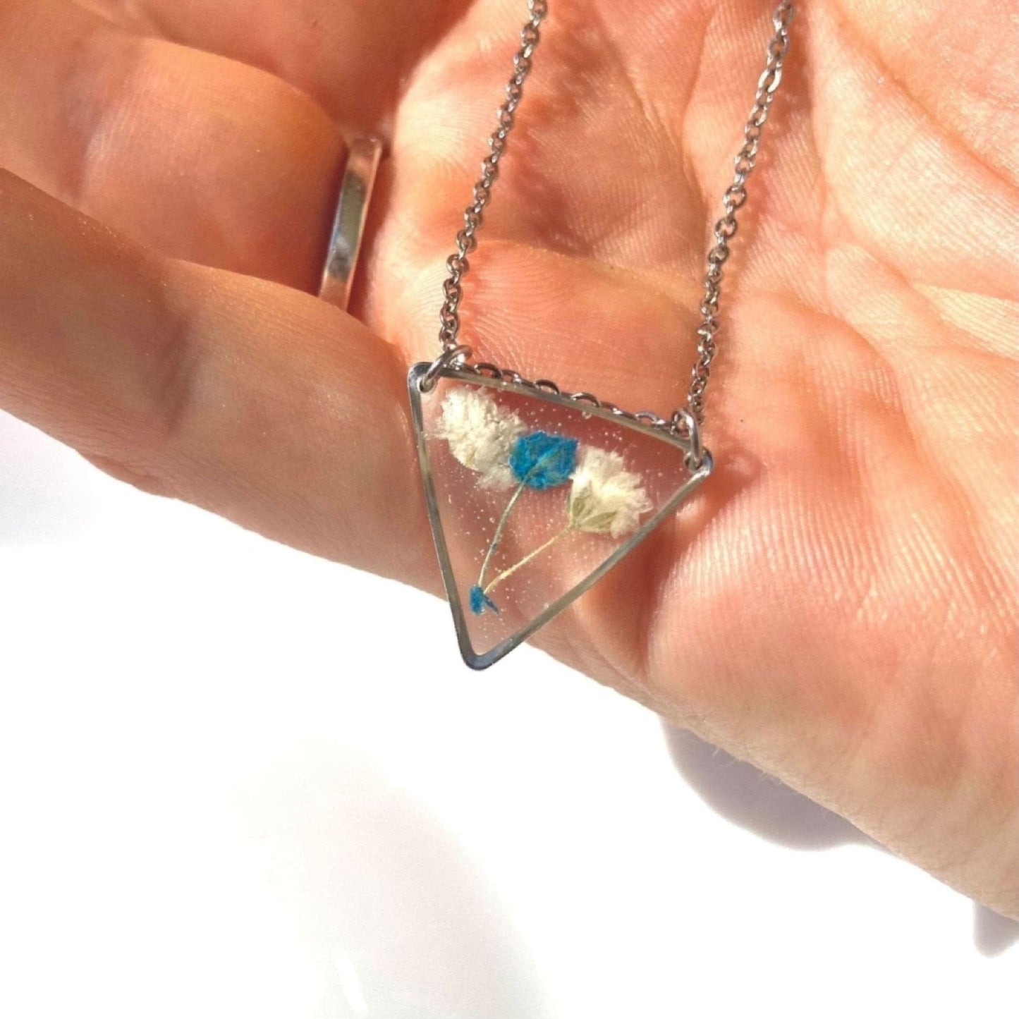 Collier TRIO de gypsophile bleu et blancColliersLorred