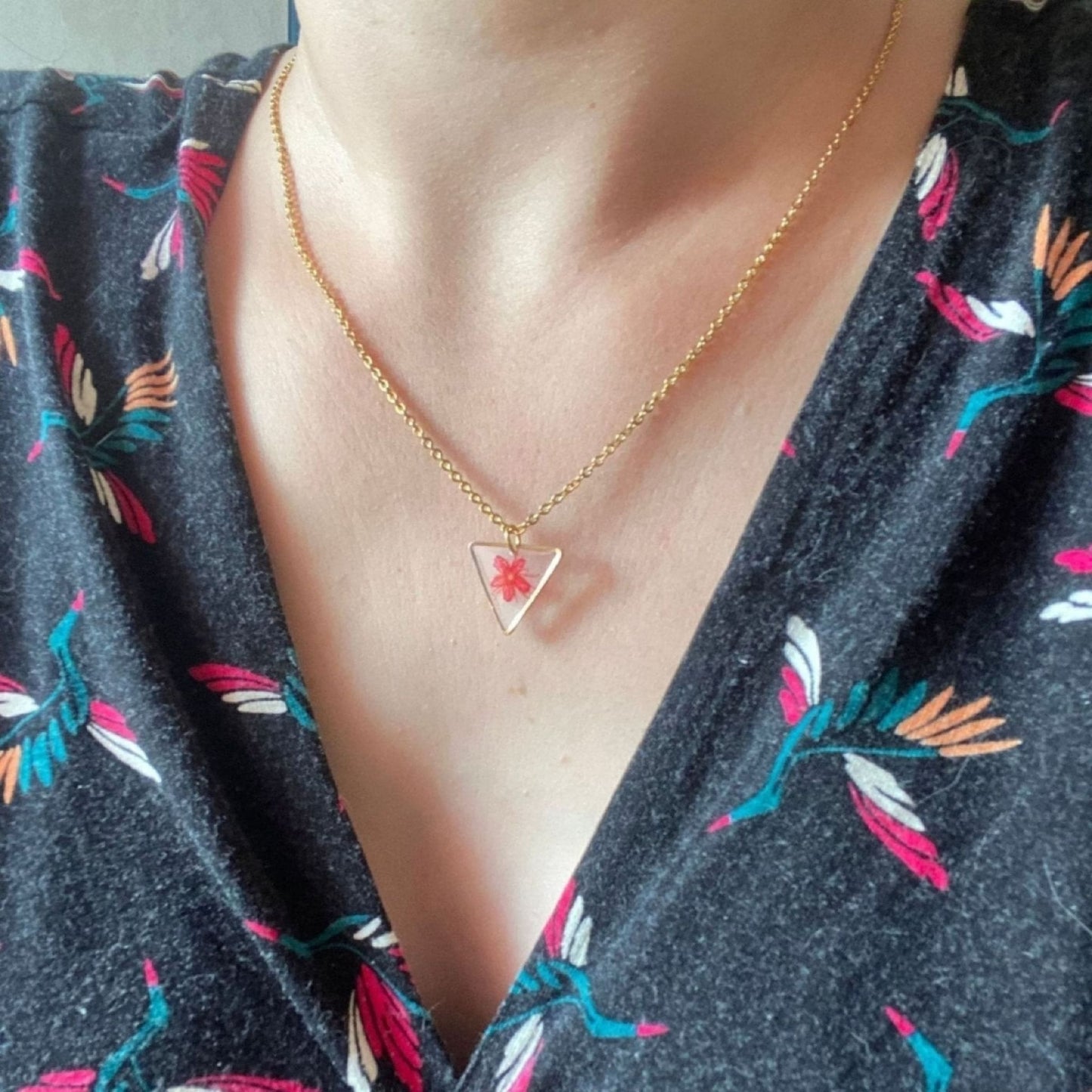 Collier TRIO LINK rouge orColliersLorred