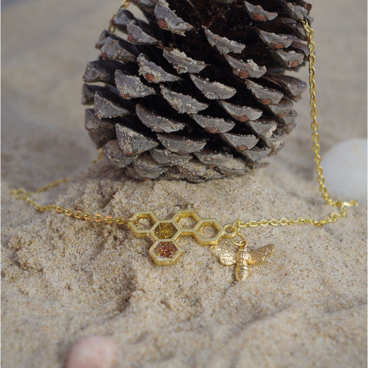 Bracelet abeille de miel couleur or un cadeau parfait pour elle bracelet de plage - Lorred