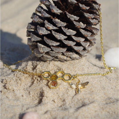 Bracelet abeille de miel couleur or un cadeau parfait pour elle bracelet de plage - Lorred