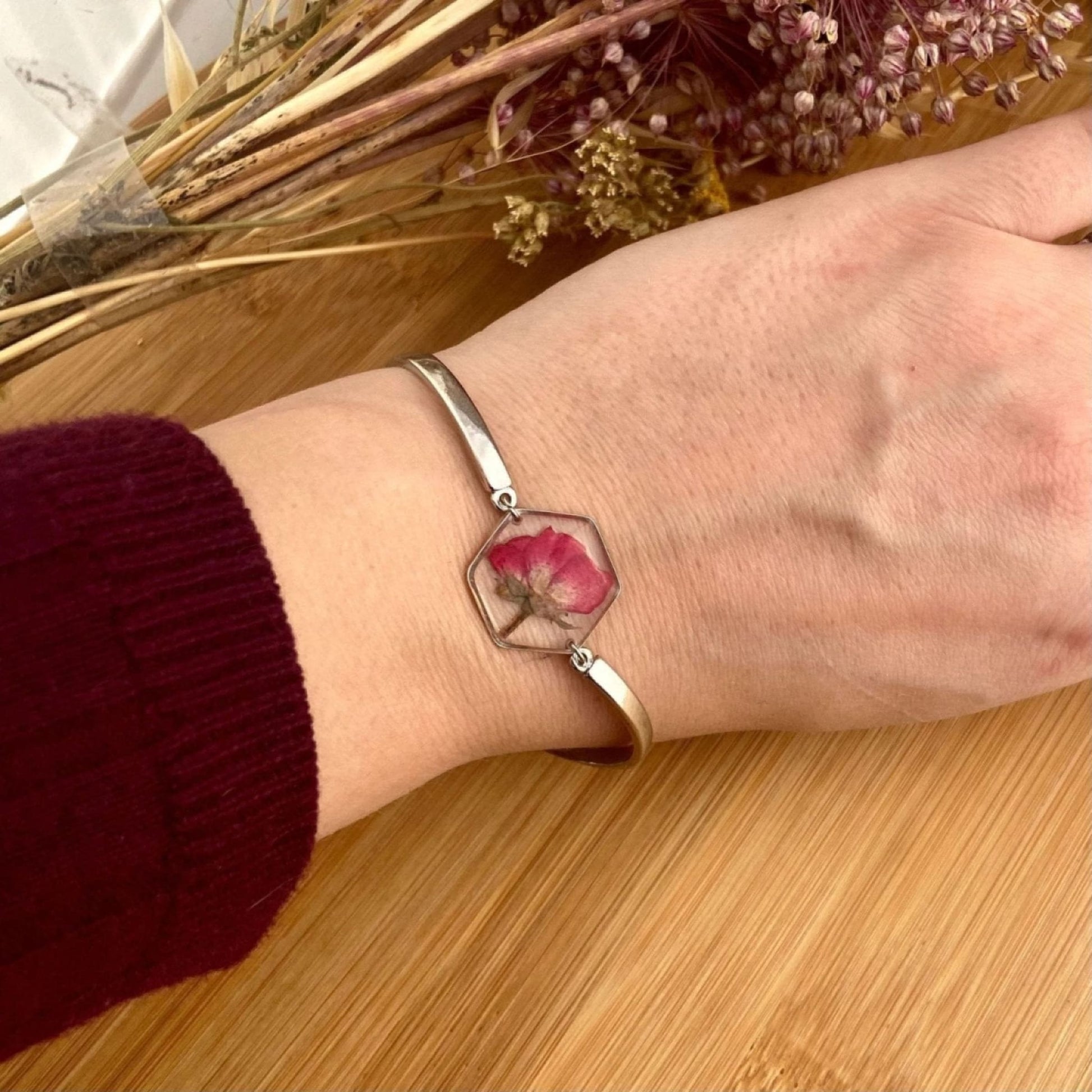 Bracelet MAGNUS HEXA ROSA argentBraceletsLorred