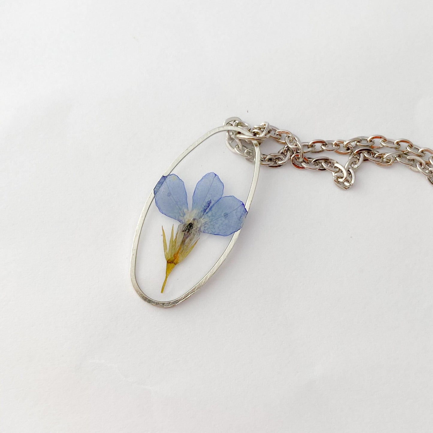 Collier de lobelia séchée cadeau de Noël pour elle bijoux en fleur naturelle - Lorred