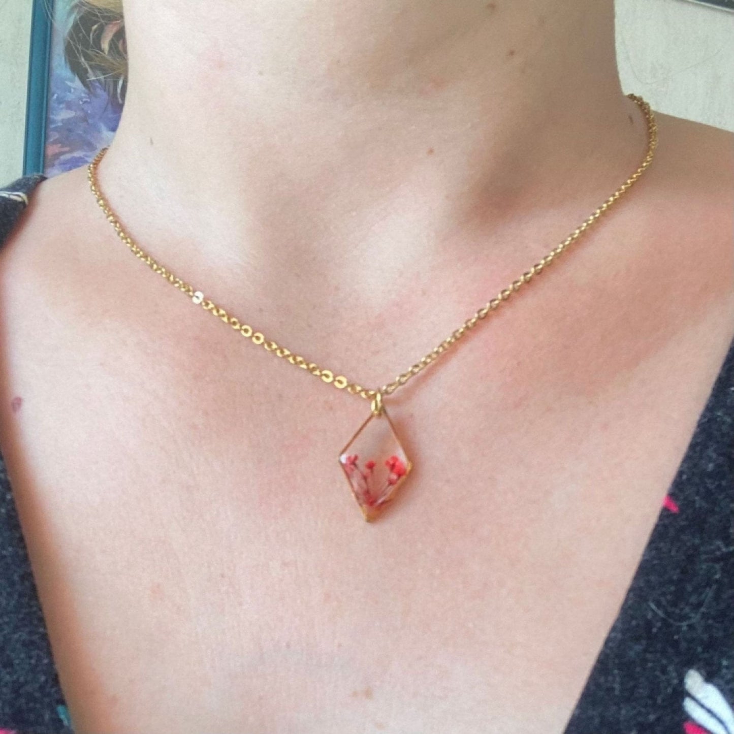 Collier DRA rouge losange d'orColliersLorred