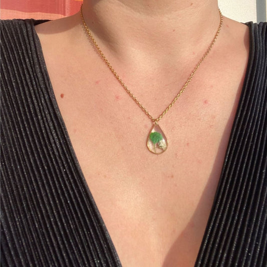 Collier goutte ALEGRO blanc et vert orColliersLorred