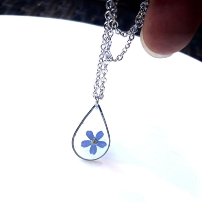 Collier goutte de myosotis orColliersLorred