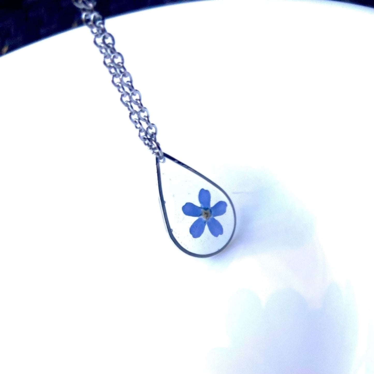 Collier goutte de myosotis orColliersLorred