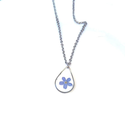 Collier goutte de myosotis orColliersLorred