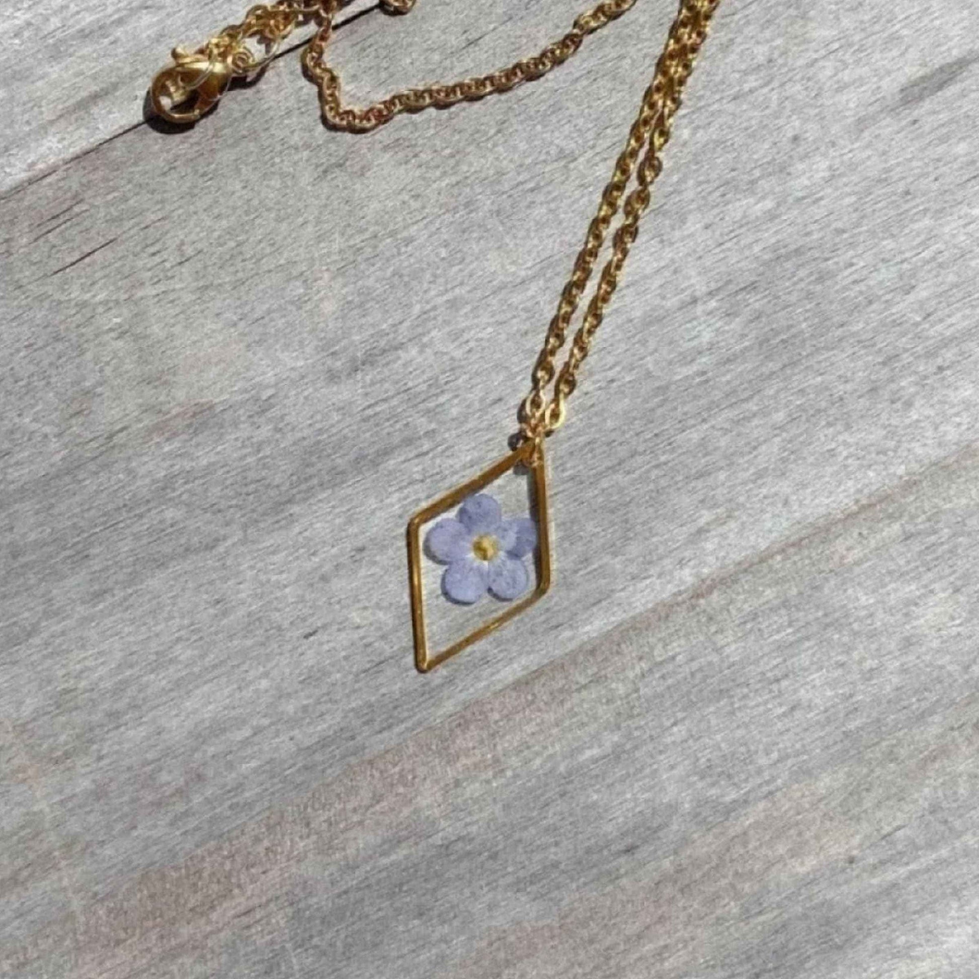 Collier Rombus Myosotis - Personnalisable