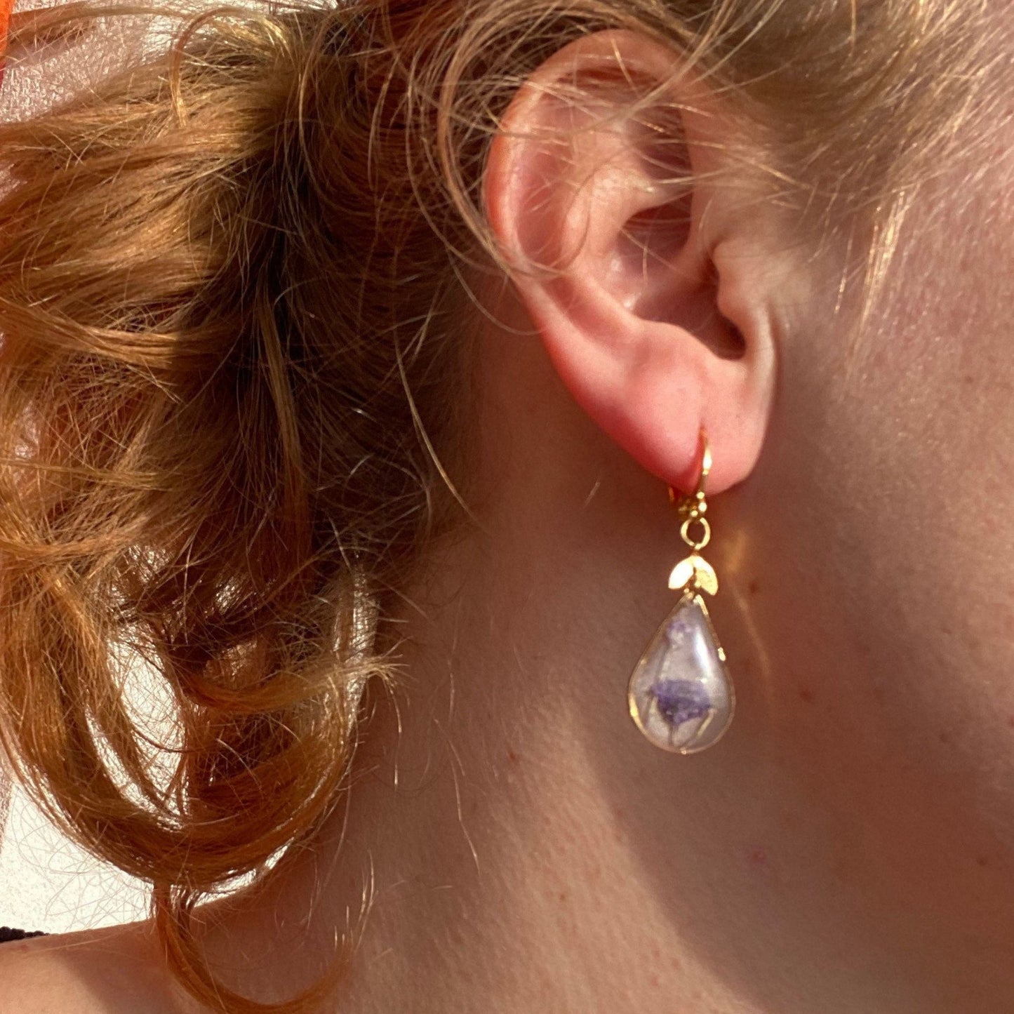 Boucles d'oreilles gypsophile violet - Lorred