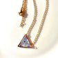 Collier triangle en acier inoxydable de couleur or inclusion de myosotis bleu cadeau de fête des mères pour elle - Lorred
