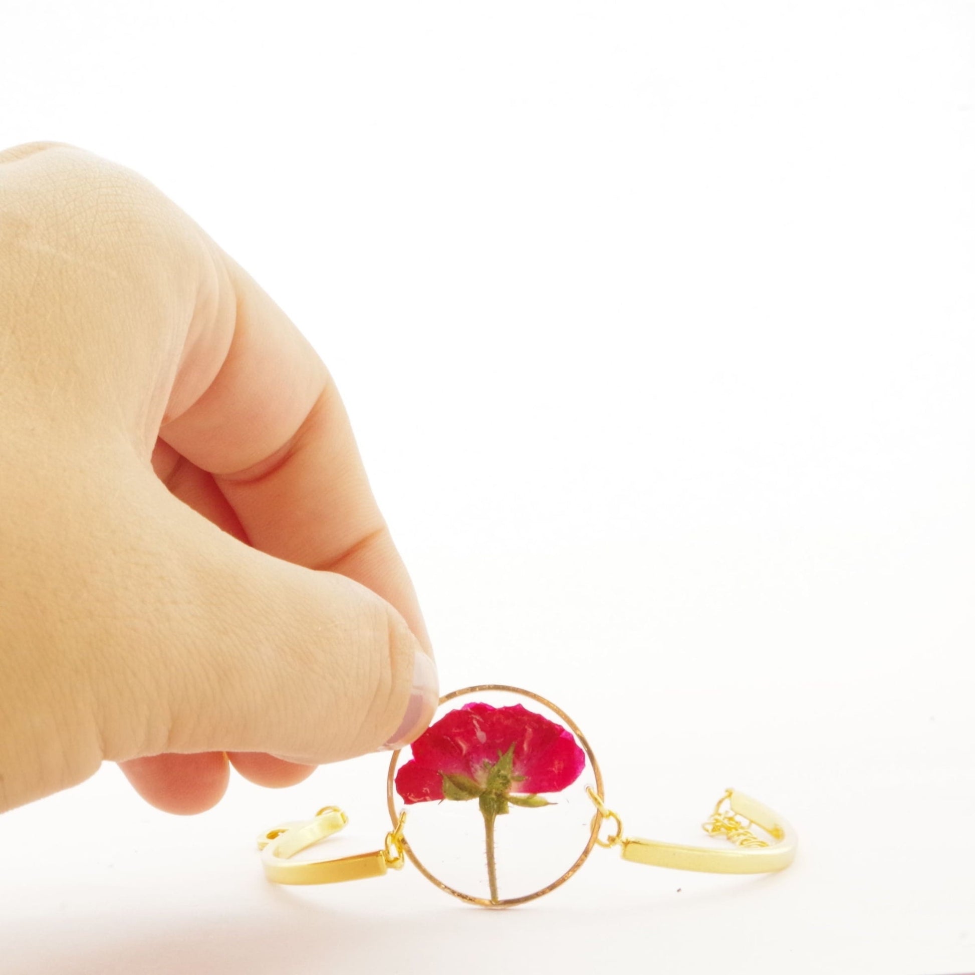 Français  Apprenez à prononcer  Le bracelet en or rose avec fleur pressée est un cadeau parfait pour ses bijoux en terrarium - Lorred